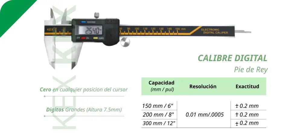 Calibrador digital pie de rey
